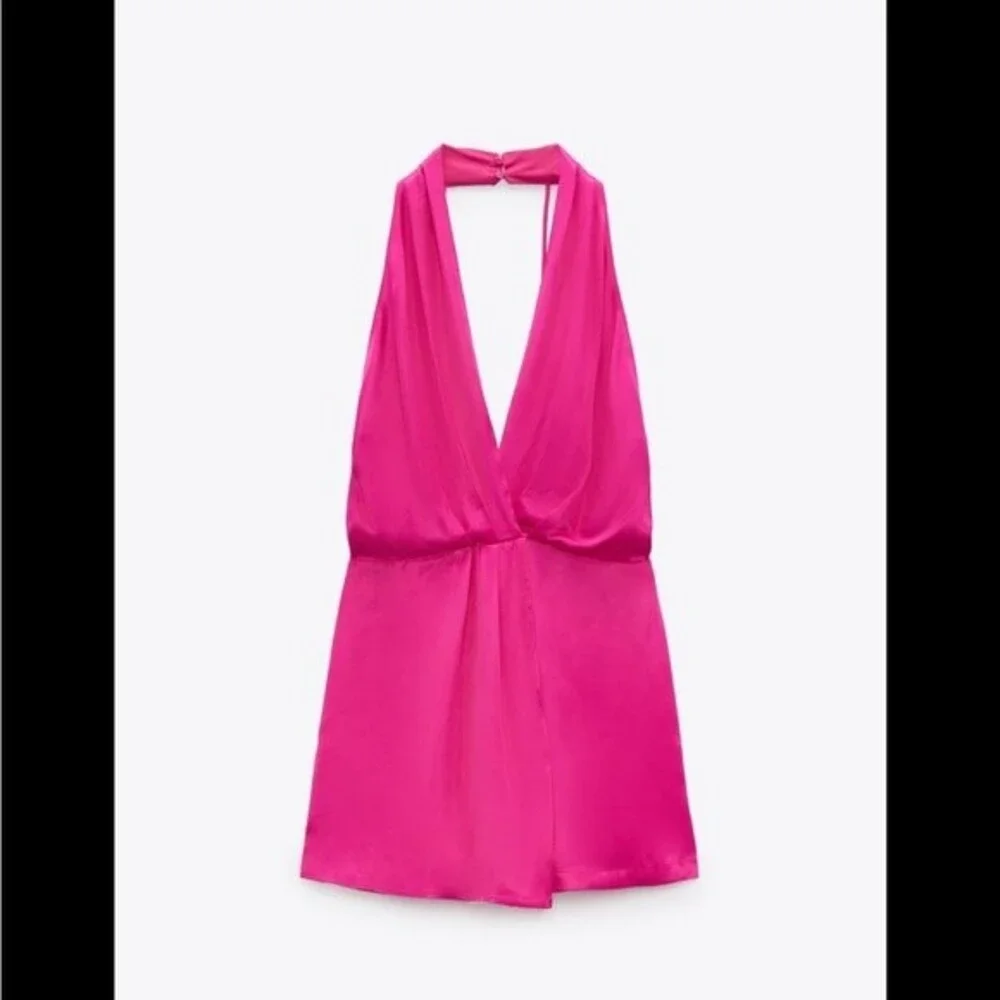 ZARA SATIN EFFECT SHORT JUMPSUIT - Picture 5 of 6